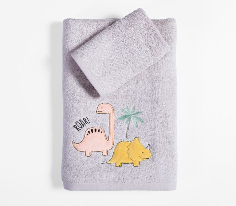 nef nef Παιδικές πετσέτες σετ 2 τμχ dinosaur art Γκρί Κωδ. 039771