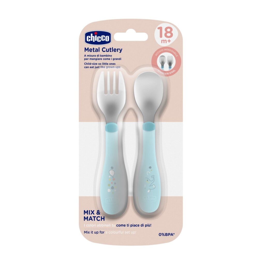 chicco first cutlery Σετ Κουταλοπίρουνα 2 τμχ Για 12m+ grey f01 16101 35 (Αντιγραφή)
