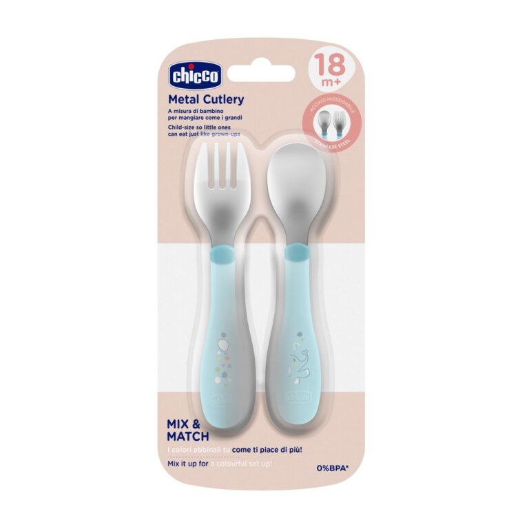 chicco first cutlery Σετ Κουταλοπίρουνα 2 τμχ Για 12m+ grey f01 16101 35 (Αντιγραφή)