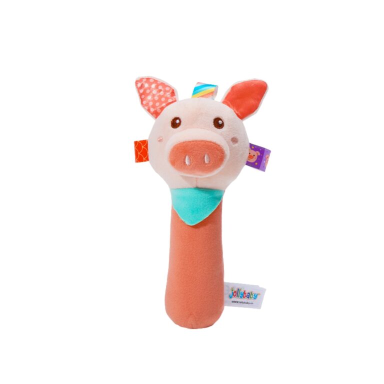 jollybaby Μαλακό Παιχνίδι Οδοντοφυΐας – Κουδουνίστρα pig