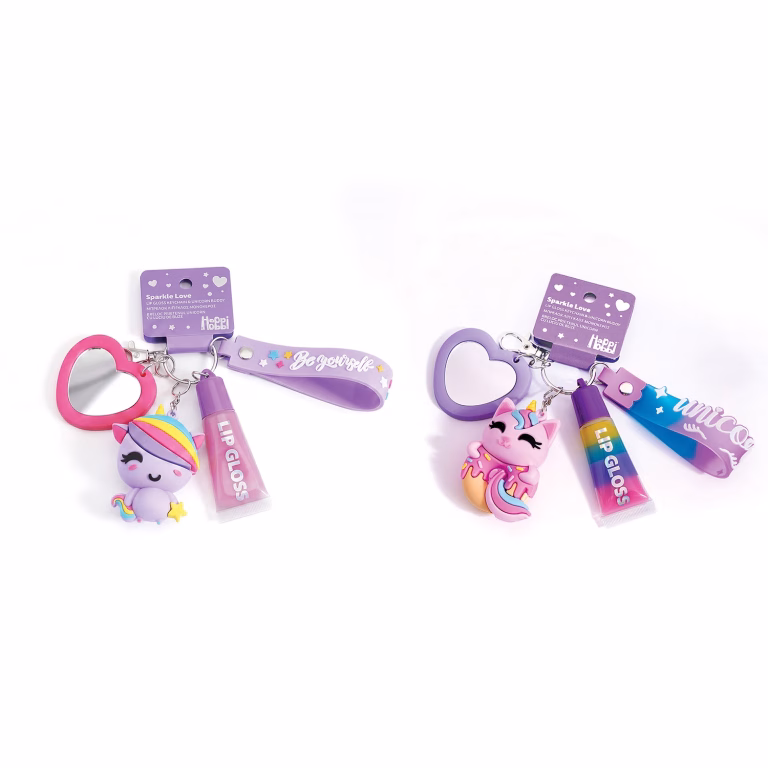 happihobbi Μπρελόκ με lip gloss & Φιγούρα Μονόκερο σε 2 Σχέδια για 6+ Ετών
