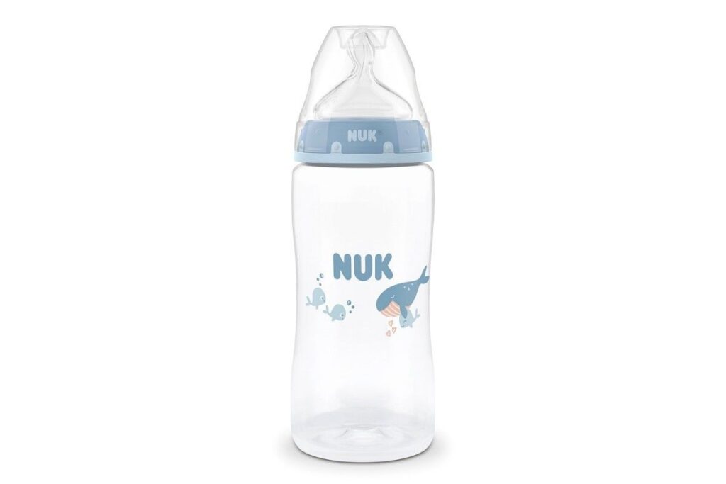 nuk first choice Πλαστικό Μπιμπερό Με Σιλικονούχα Θηλή Για 3+ Μηνών 300ml whale