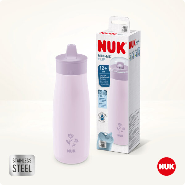 nuk mini me flip Παγουράκι 500 ml από ανοξείδωτο ατσάλι με ρύγχος 2 σε 1 Μέντα (Αντιγραφή)