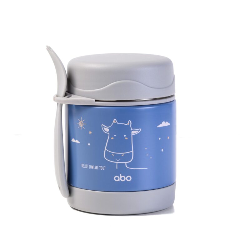 abo ΘΕΡΜΟΣ ΦΑΓΗΤΟΥ 300ml ΜΕ ΚΟΥΤΑΛΟΠΙΡΟΥΝΟ hello! cow are you?
