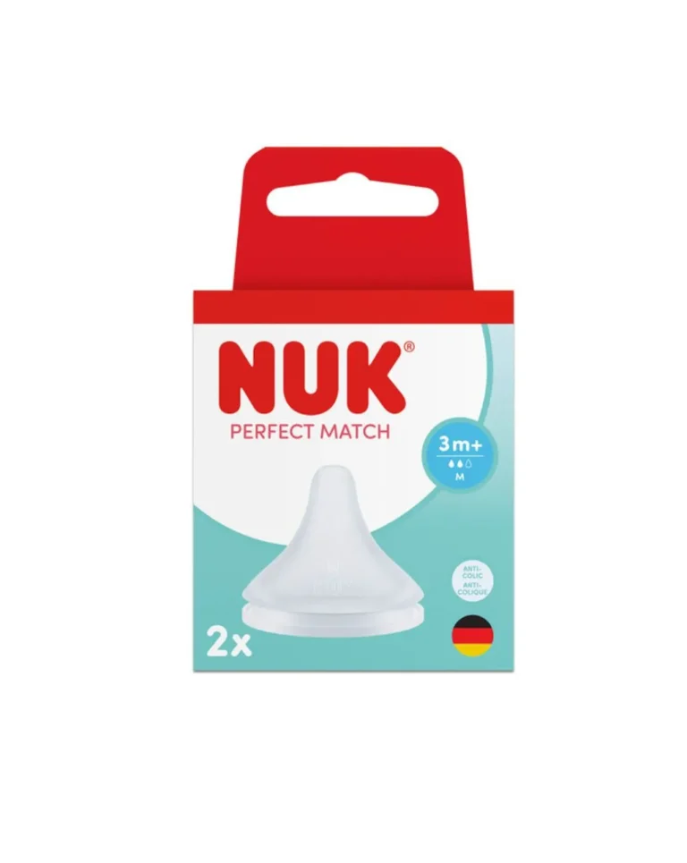 nuk θηλή σιλικόνης perfect match 2τμχ μέγεθος m 3m+