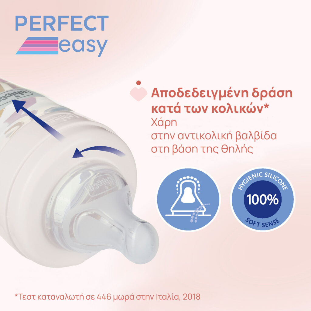 chicco Γυάλινο Μπιμπερό perfect easy Κατά των Κολικών Σκαντζοχοιράκι 150ml Για 0+ Μηνών Κωδ. 50 20251 30