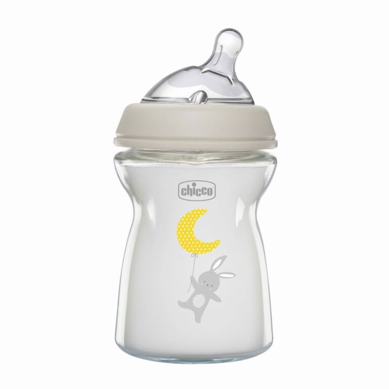 chicco Γυάλινο Μπιμπερό natural feeling Κατά των Κολικών Λευκό 250ml Για 0+ Μηνών Κωδ. 50 81221 30