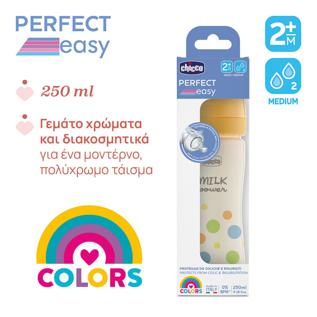 chicco Γυάλινο Μπιμπερό perfect easy Κατά των Κολικών Σκαντζοχοιράκι 150ml Για 0+ Μηνών Κωδ. 50 20251 30 (Αντιγραφή)