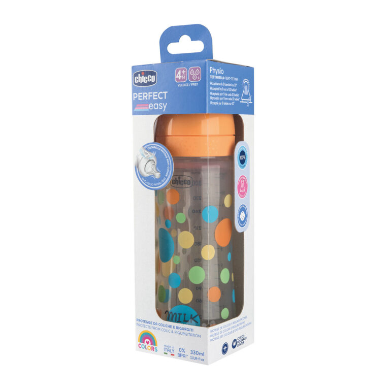 chicco Πλαστικό Μπιμπερό perfect easy Κατά των Κολικών Σιέλ 330ml Για 4+ Μηνών Κωδ. 60 20245 20