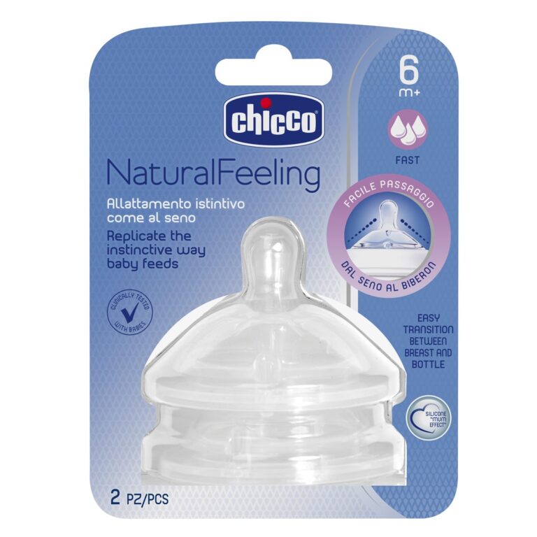 chicco Θηλή από Σιλικόνη natural feeling Γρήγορης Ροής Για 6+ Μηνών 2τμχ Κωδ. 50 81047 20