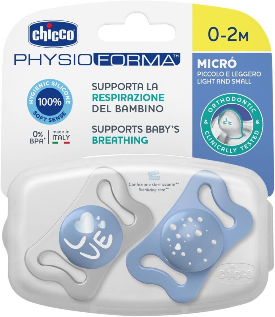 chicco Πιπίλες micro physioforma Σιέλ Για 0 2 Μηνών 2τμχ Κωδ. 11 75126 21