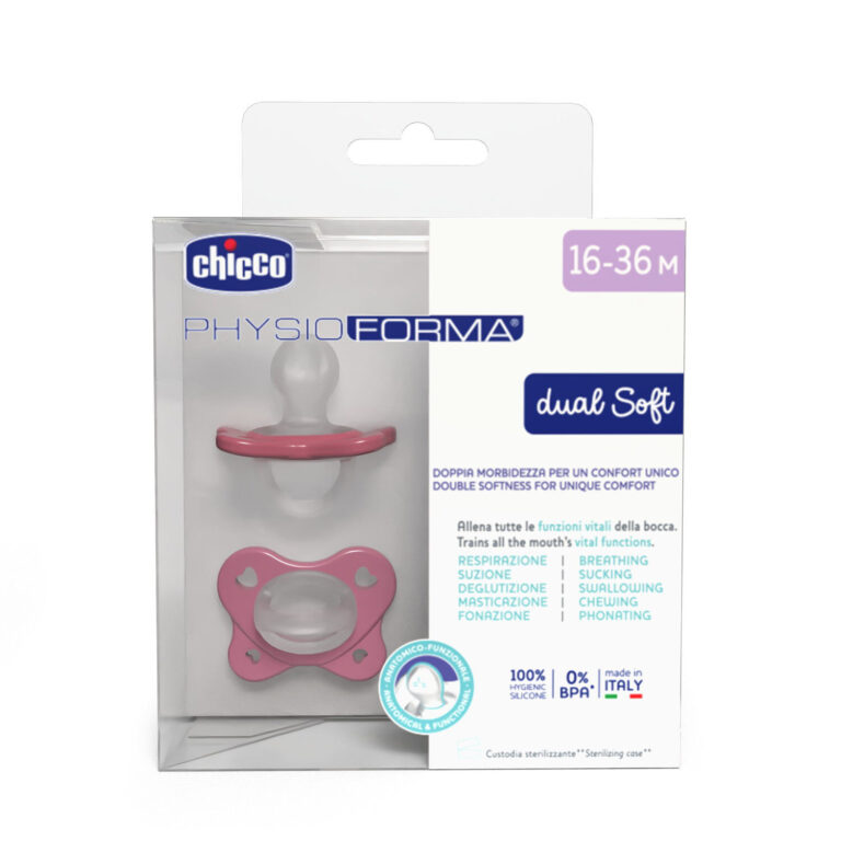 chicco Πιπίλες Όλο Σιλικόνη physioforma dual soft Ροζ Για 6 16 Μηνών 2τμχ