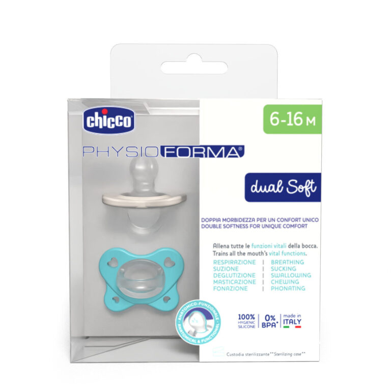 chicco Πιπίλες Όλο Σιλικόνη physioforma dual soft Σιέλ Για 6 16 Μηνών 2τμχ