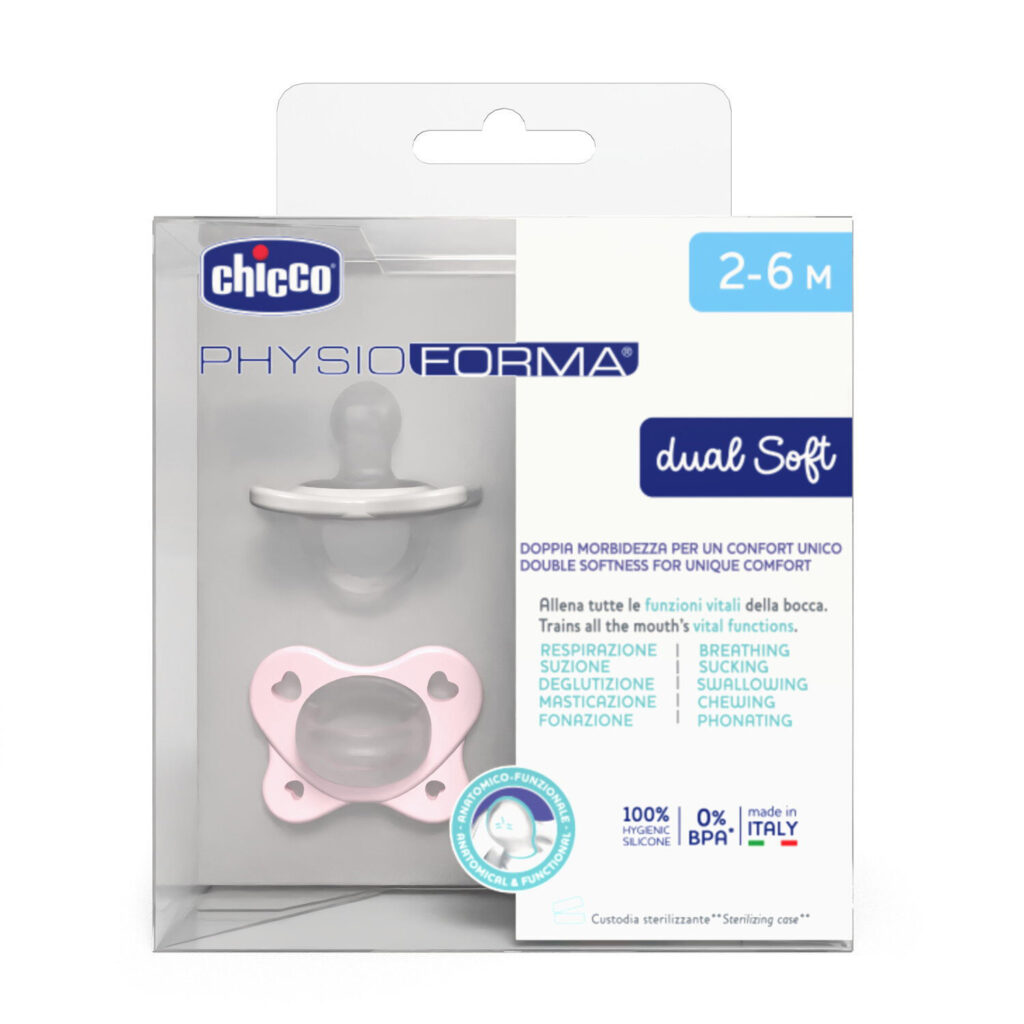 chicco Πιπίλες Όλο Σιλικόνη physioforma dual soft Σιέλ Για 2 6 Μηνών 2τμχ (Αντιγραφή)