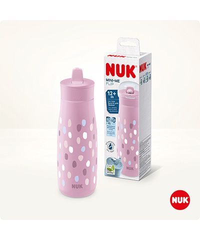 nuk mini me flip Πλαστικό Παγούρι Από 12m+ Ροζ 450ml