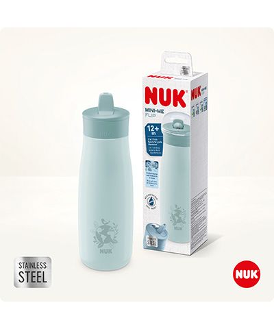 nuk mini me flip Παγουράκι 500 ml από ανοξείδωτο ατσάλι με ρύγχος 2 σε 1