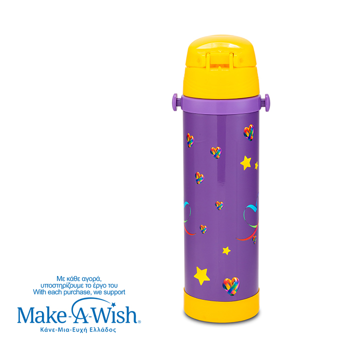 nava Παγούρι θερμός ανοξείδωτο "we care", purple unicorn 500ml