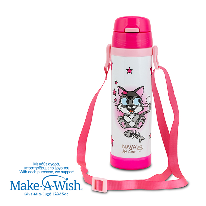 nava Παγούρι θερμός ανοξείδωτο "we care", kitty 500ml
