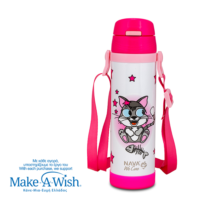 nava Παγούρι θερμός ανοξείδωτο "we care", kitty 500ml