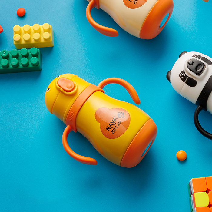 nava Θερμός μπουκάλι ανοξείδωτο "we care", yellow duck 300ml