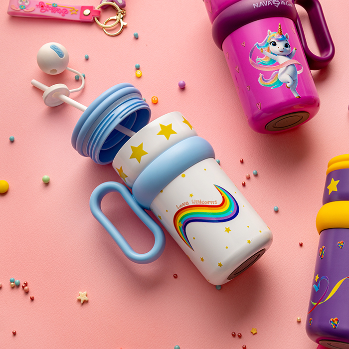 nava Παγούρι θερμός ανοξείδωτο "we care", purple unicorn 500ml (Αντιγραφή)