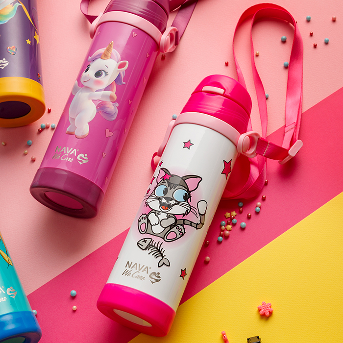 nava Παγούρι θερμός ανοξείδωτο "we care", kitty 500ml