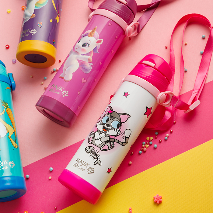 nava Παγούρι θερμός ανοξείδωτο "we care", kitty 500ml
