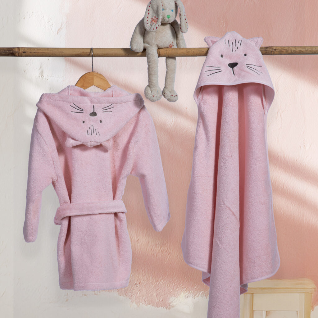 nef nef Κάπα Βρεφική cats are perfect 75x75 pink