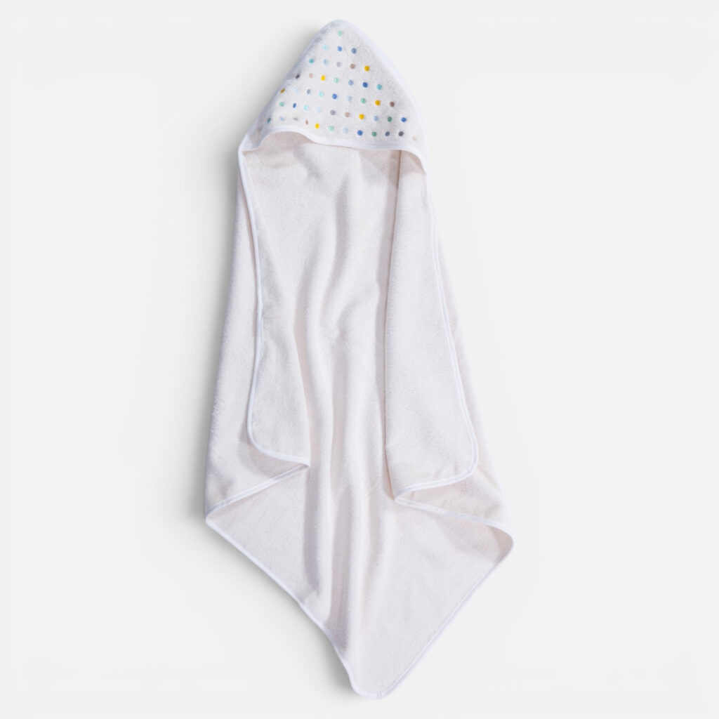 nef nef Κάπα Βρεφική dots 75x75 ecru/pink