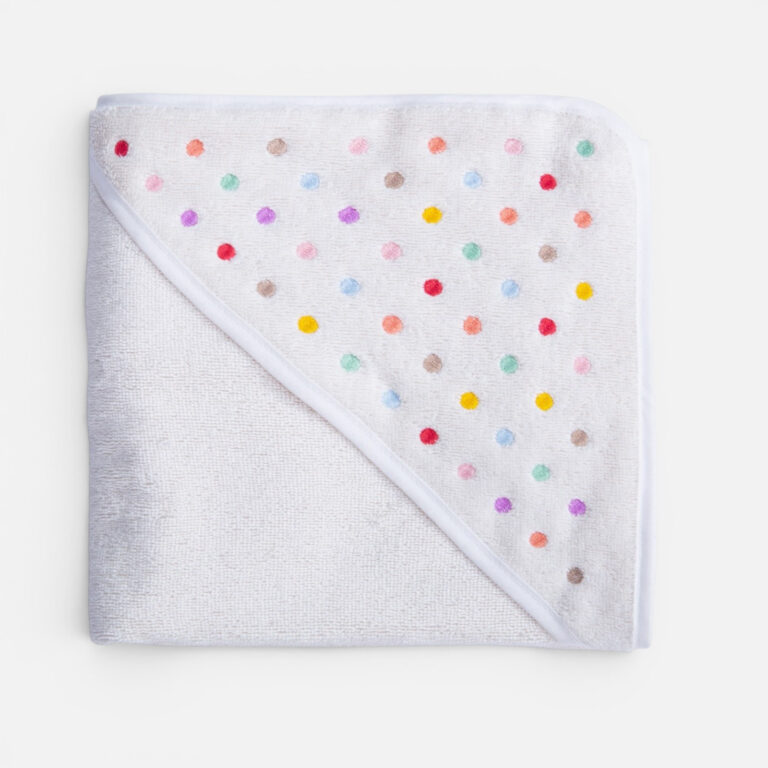 nef nef Κάπα Βρεφική dots 75x75 ecru/pink