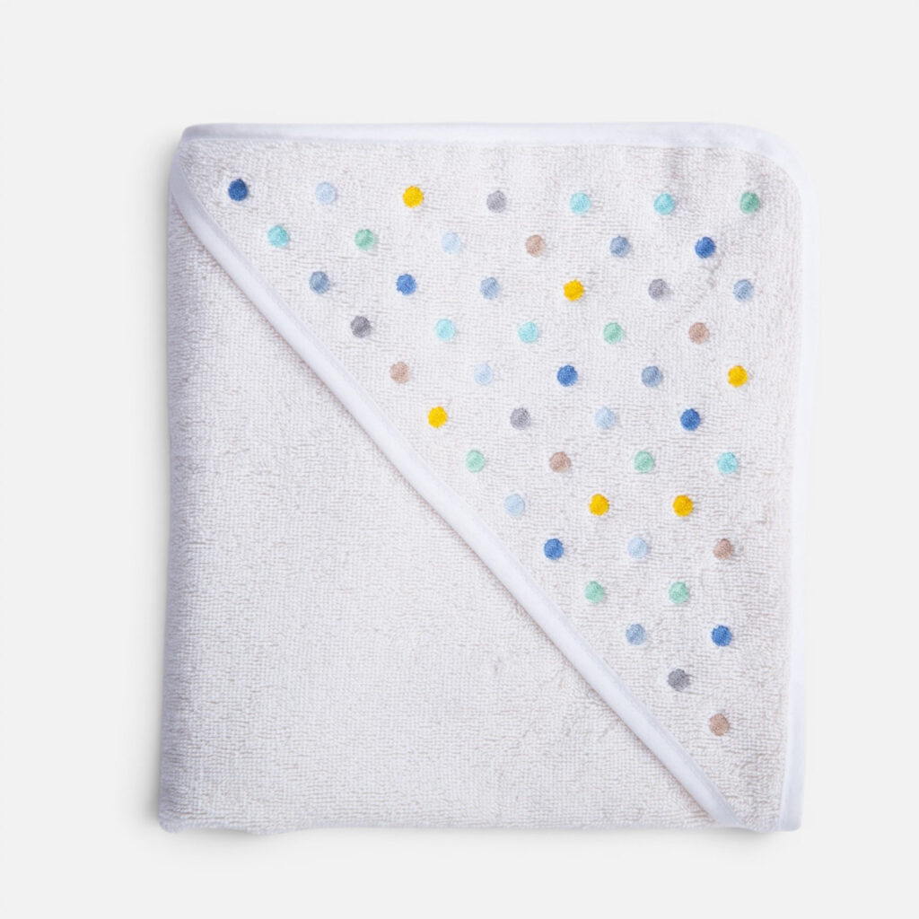 nef nef Κάπα Βρεφική dots 75x75 ecru/pink