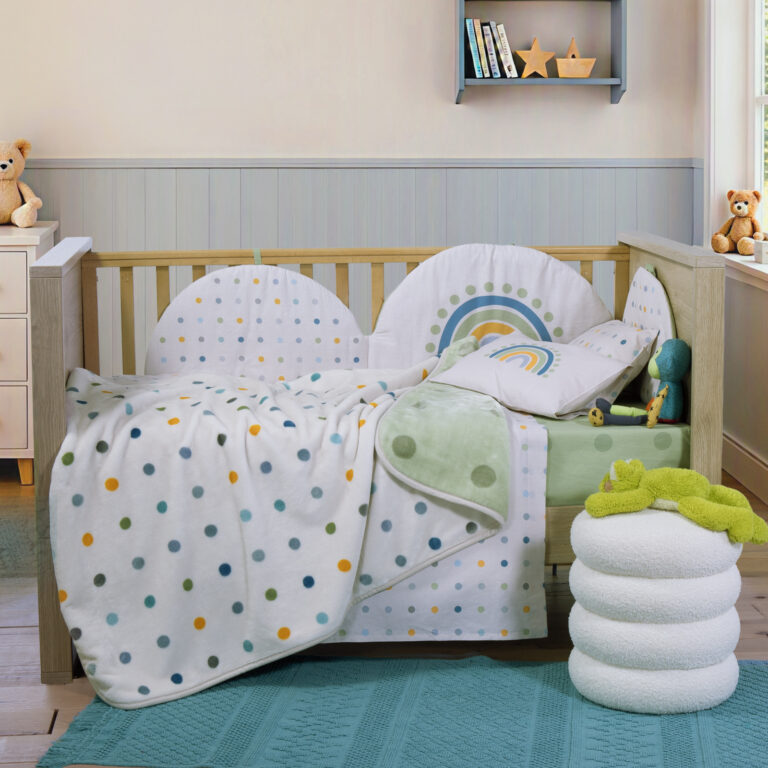 nef nef Κουβέρτα Βρεφική Αγκαλιάς baby dots green 75x100 green