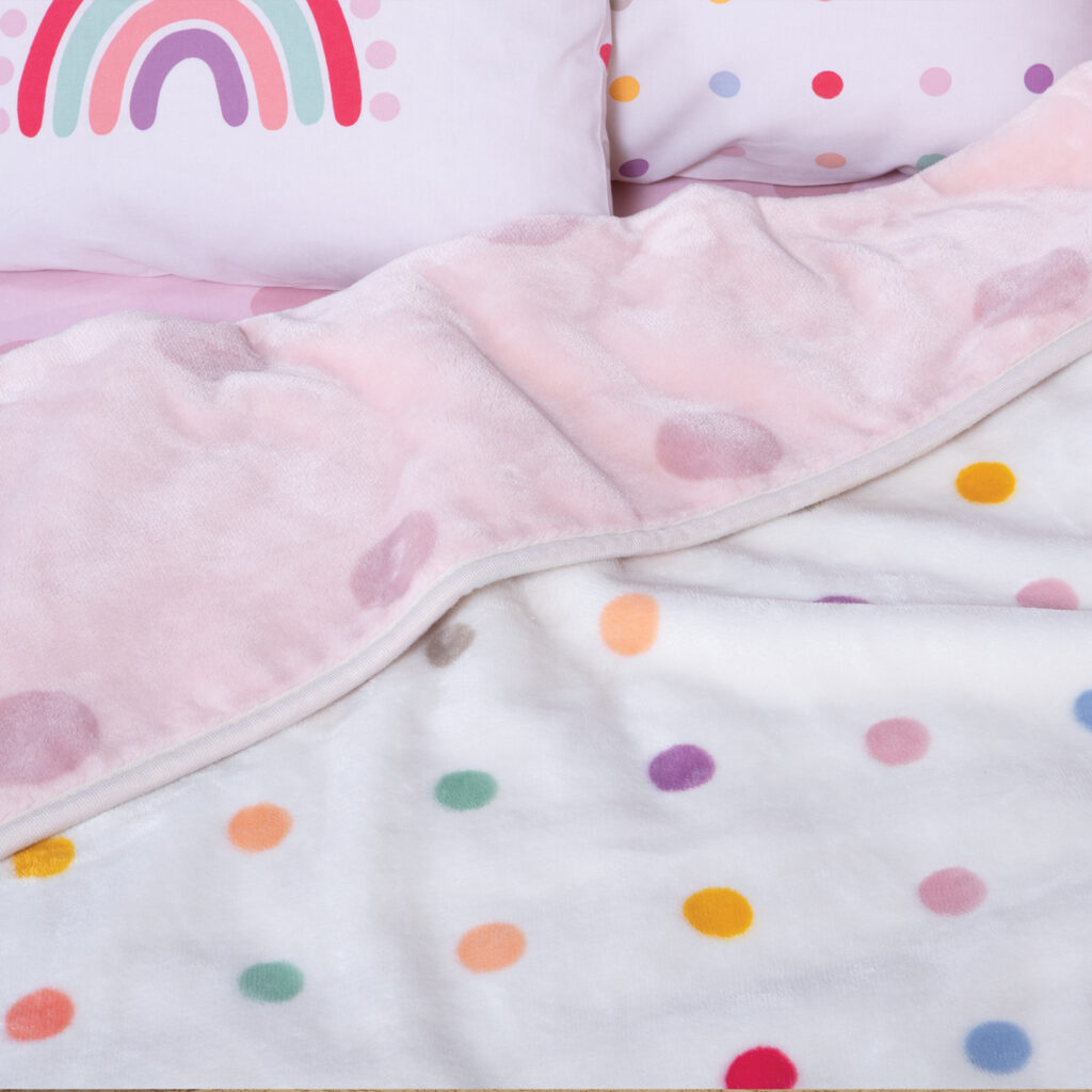 nef nef Κουβέρτα Βρεφική Κούνιας baby dots pink 100x140