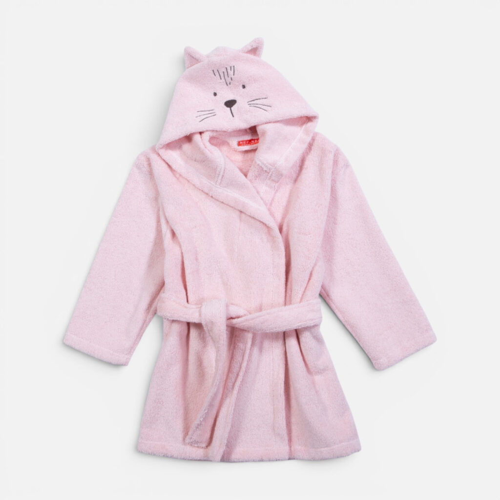 nef nef Μπουρνούζι Βρεφικό cats are perfect pink
