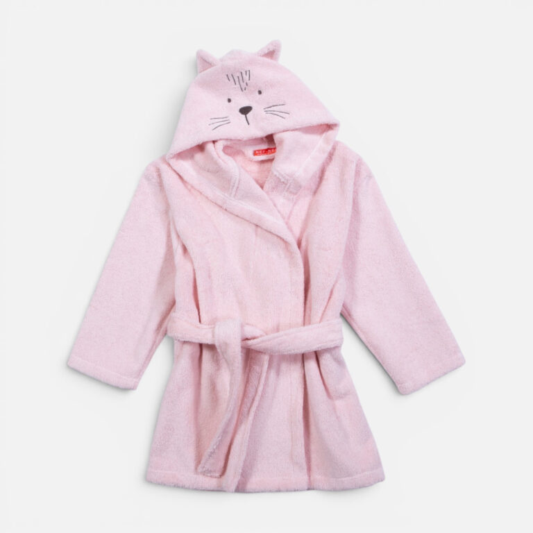 nef nef Μπουρνούζι Βρεφικό cats are perfect pink