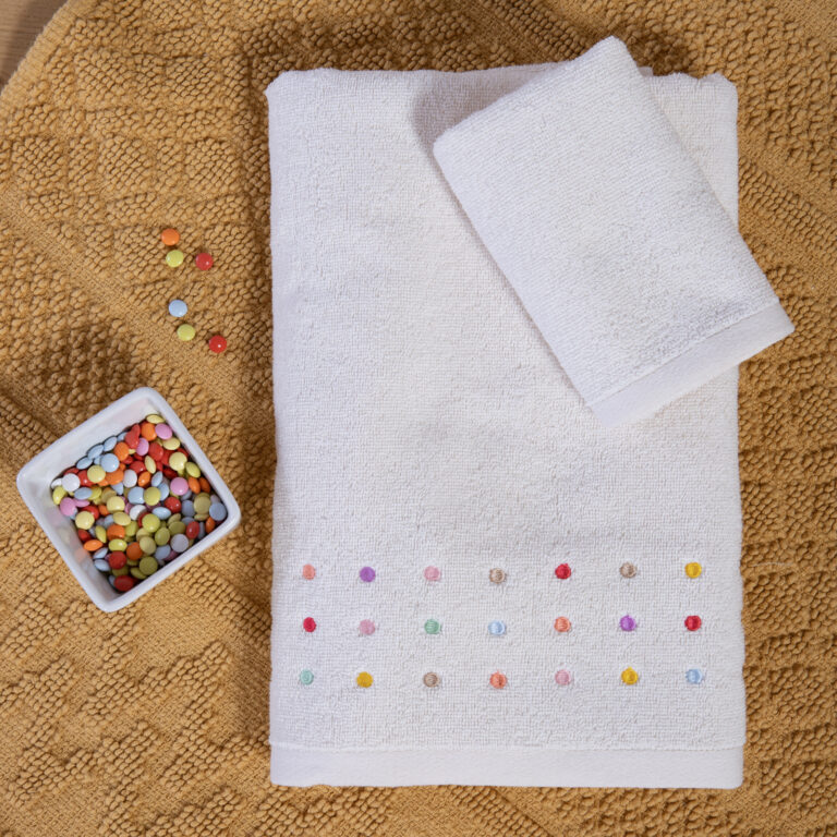 nef nef Πετσέτες Βρεφικές Σετ 2τεμ. dots ecru/pink