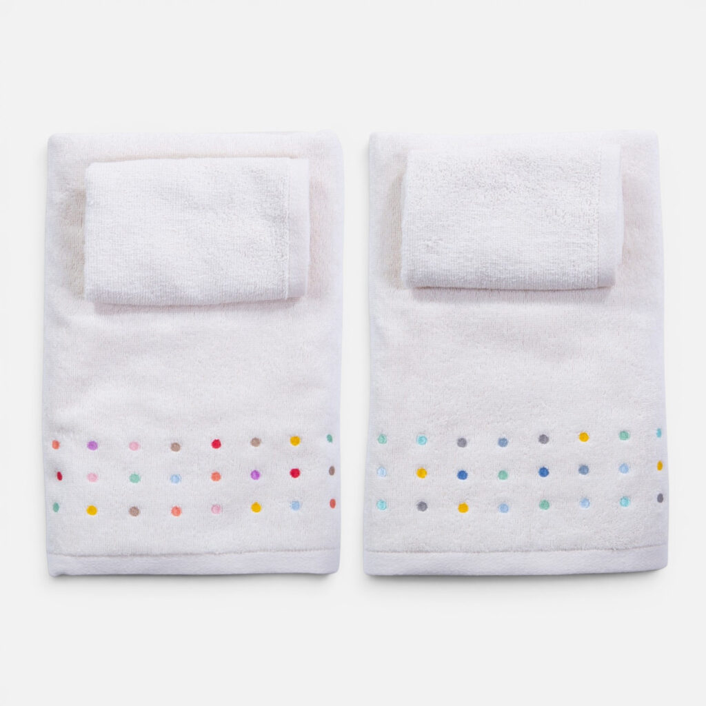 nef nef Πετσέτες Βρεφικές Σετ 2τεμ. dots ecru/pink