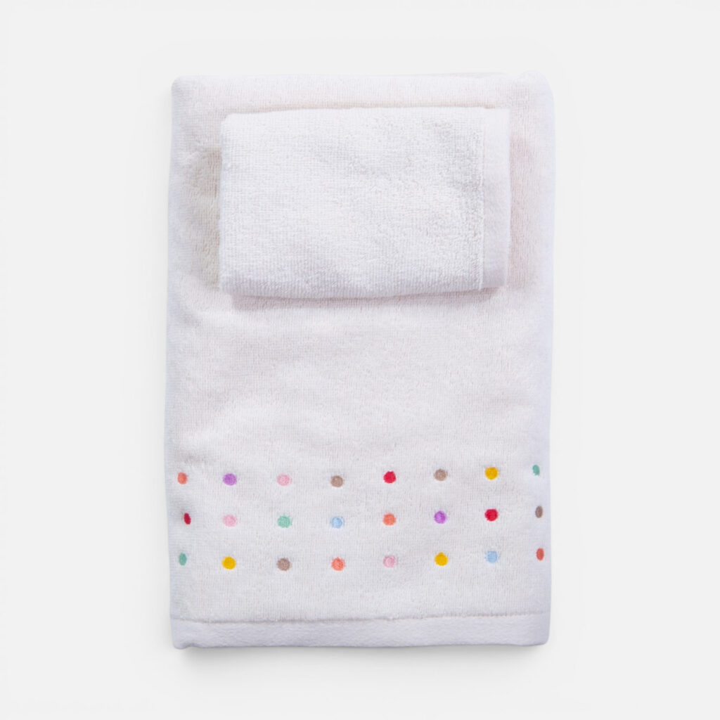 nef nef Πετσέτες Βρεφικές Σετ 2τεμ. dots ecru/pink
