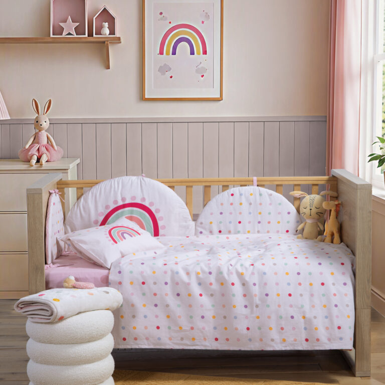 nef nef Σετ Σεντόνια Κούνιας Βρεφικά baby dots ecru/green (Αντιγραφή)