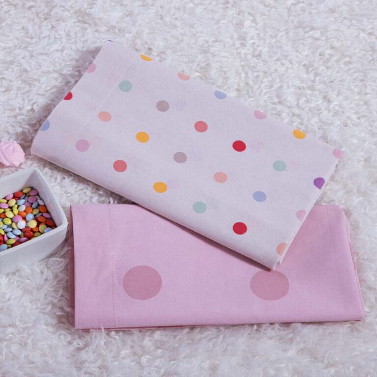 nef nef Σετ Σεντόνια Λίκνου Βρεφικά 2τεμ. baby dots ecru/pink