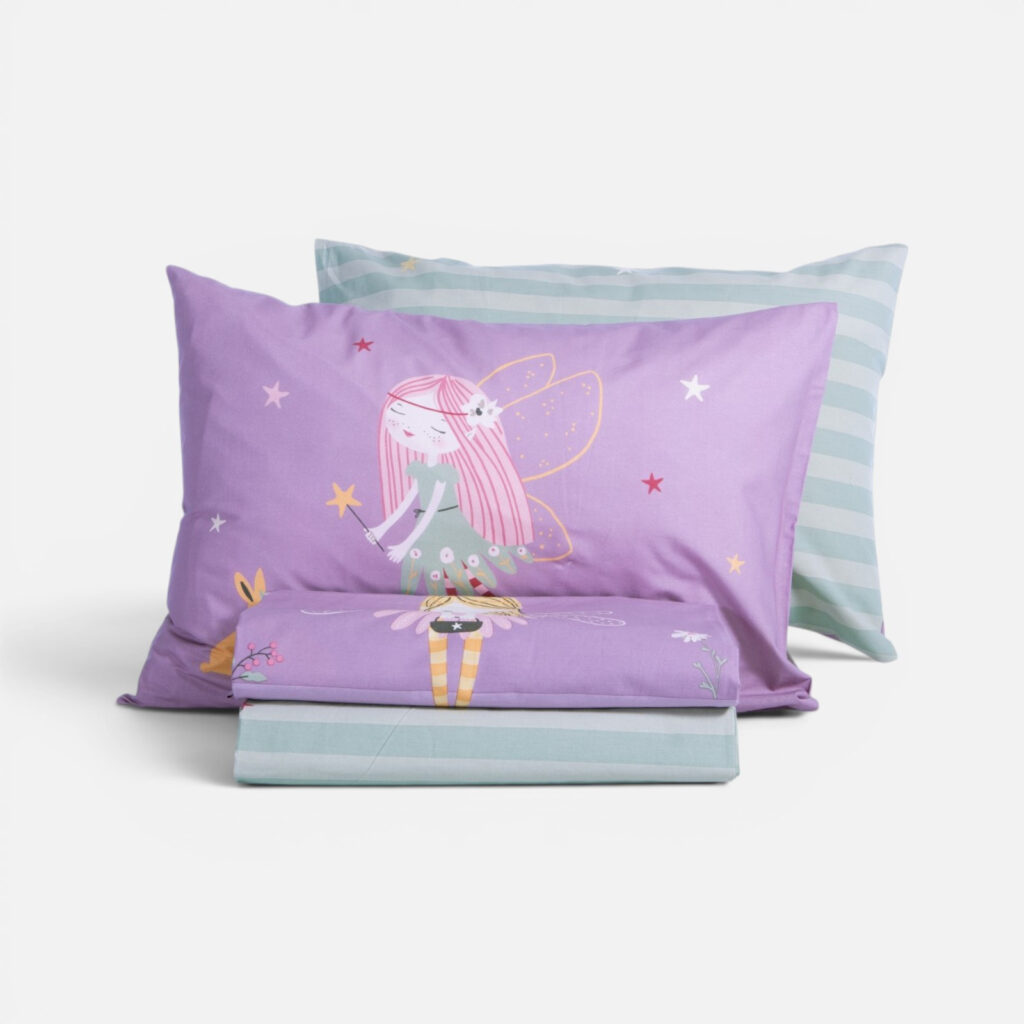 nef nef Σετ Σεντόνια Παιδικά Μονά με Λάστιχο fairy tale 170x260 purple