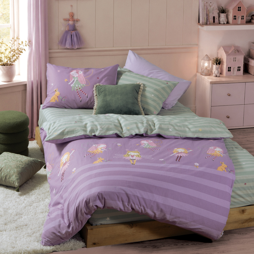 nef nef Σετ Σεντόνια Παιδικά Μονά με Λάστιχο fairy tale 170x260 purple