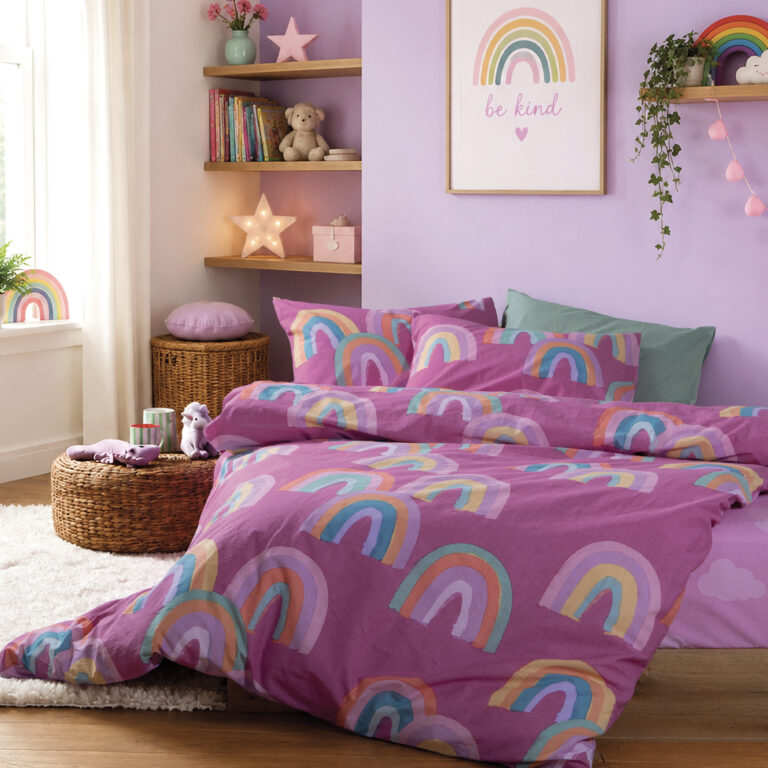 nef nef Σετ Σεντόνια Παιδικά Μονά με Λάστιχο raibow mood 170x260