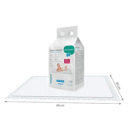 babyono: babyono: Πολυχρηστικό σελτεδάκι μιας χρήσης 40*60 εκ 20 τεμάχια + 2 δώρο Κωδ: bn513/22
