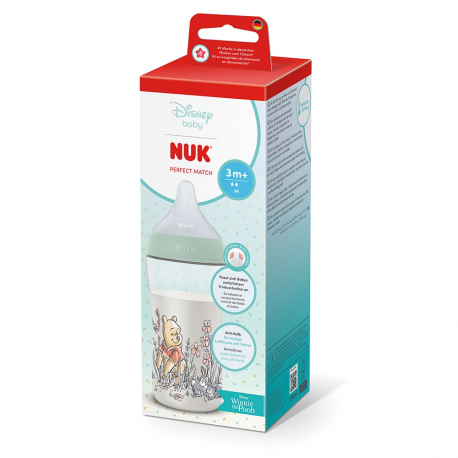 nuk disney winnie pooh perfect match Μπιμπερό 260ml με μαλακή θηλή σιλικόνης