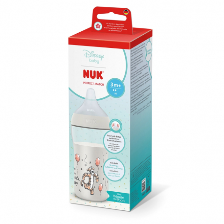 nuk disney winnie pooh perfect match Μπιμπερό 260ml με μαλακή θηλή σιλικόνης