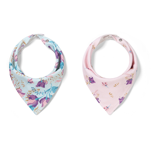 babyono: Σαλιάρες μπαντάνες floral διπλής όψεως 2 τμχ Κωδ: bn879/16