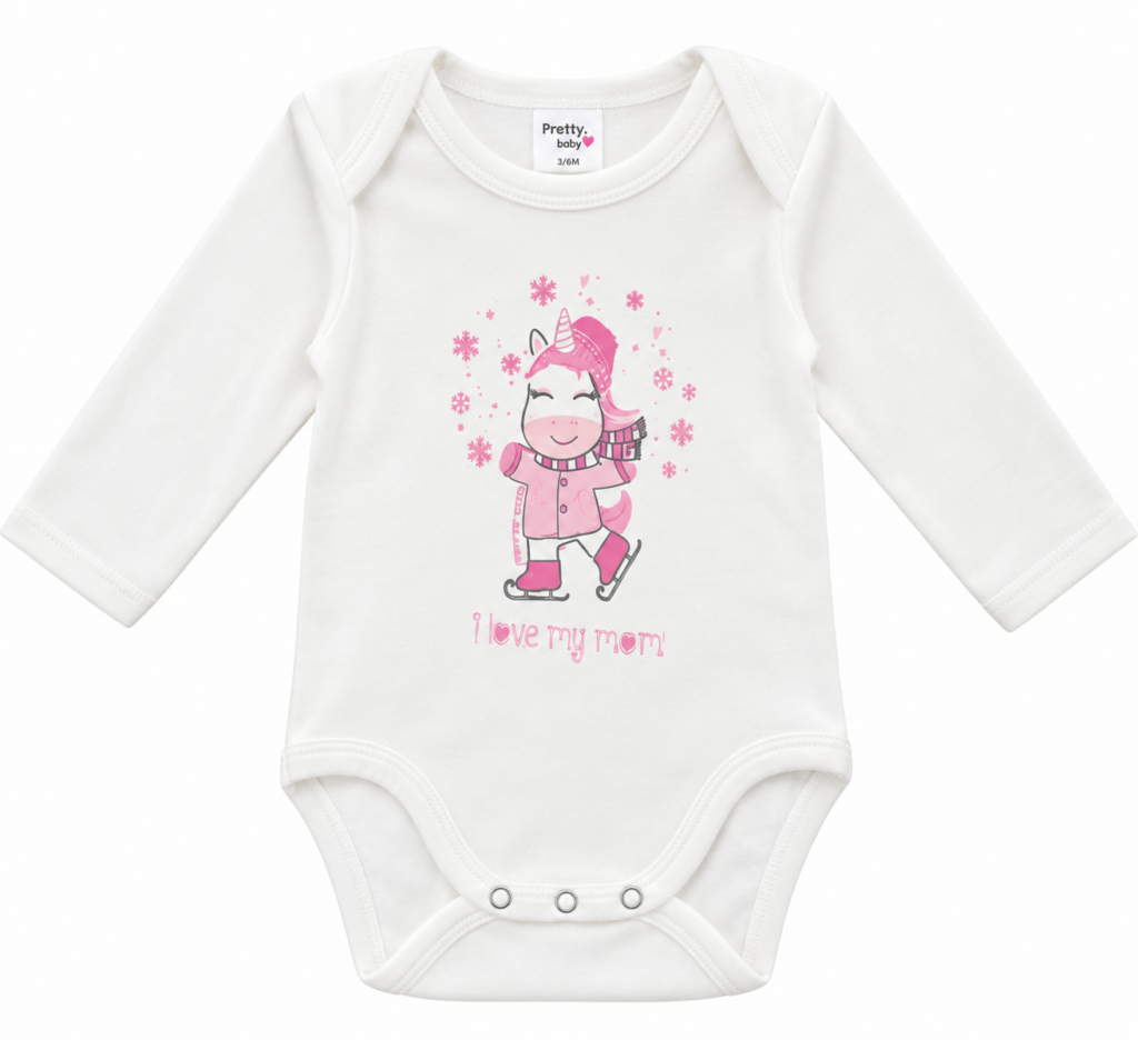 pretty baby Βρεφικό Κορμάκι Λευκό Μακρυμάνικο με Μονόκερο – i love u daddy (Αντιγραφή)