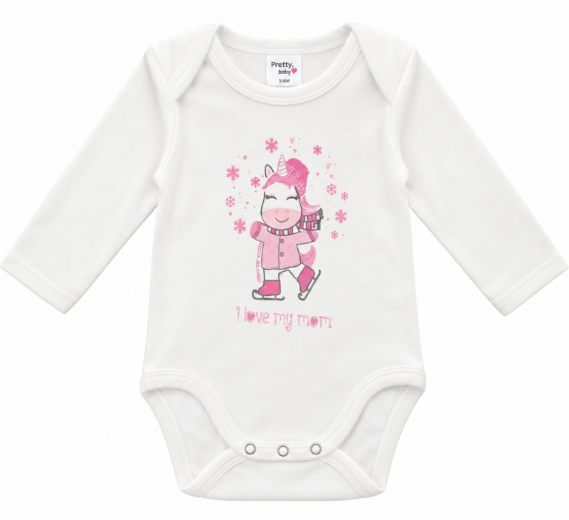 pretty baby Βρεφικό Κορμάκι Λευκό Μακρυμάνικο με Μονόκερο – i love u daddy (Αντιγραφή)