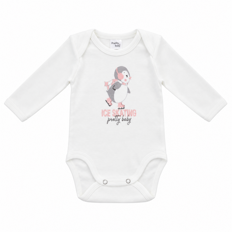 pretty baby Βρεφικό Κορμάκι pretty baby Λ Μακρυμάνικο με Πιγκουινάκι – ice skating